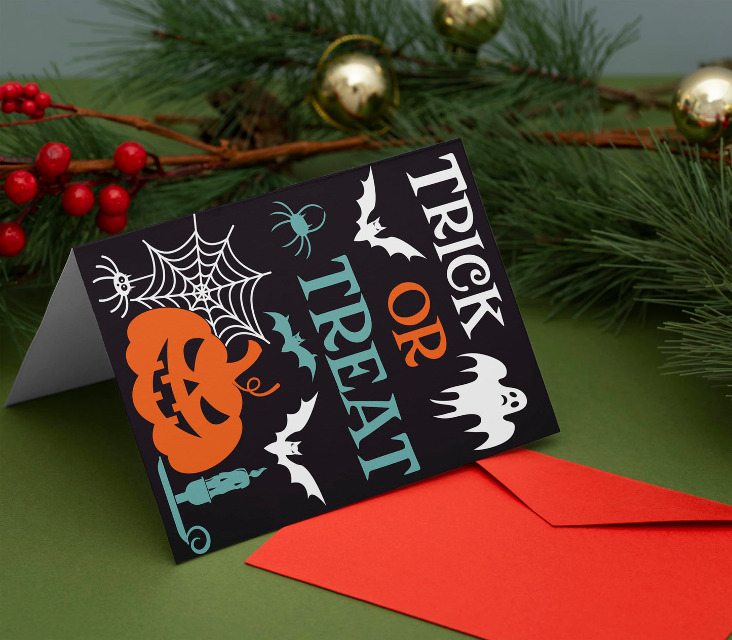 Halloween Cards with Envelopes, 18-Pack 5x7 Greeting Cards with Stickers