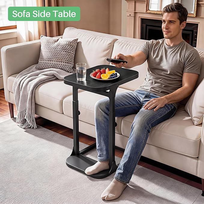 Kitstorack Height Adjustable End Table, Small Side Table