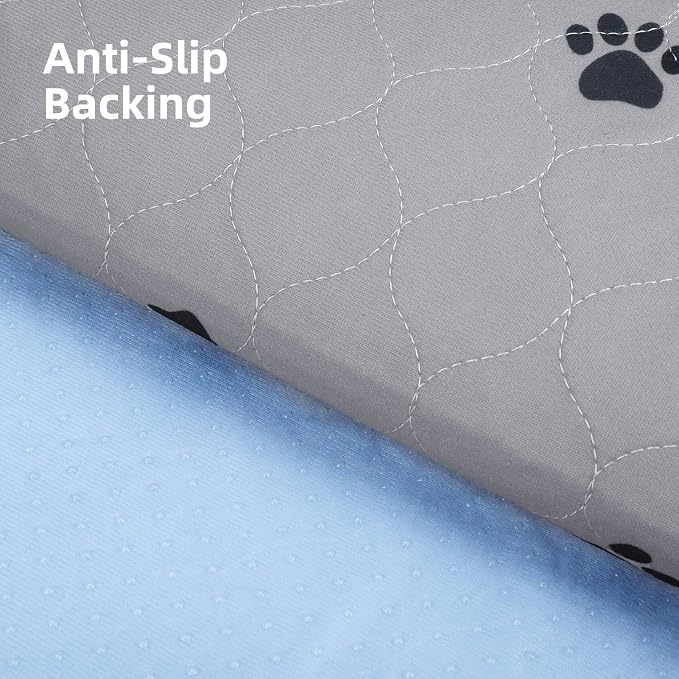 PUPTECK Washable Pee Pads for Dogs - 2 Pack 48" x 60" Waterproof Reusable Puppy Potty Training Pads Whelping Mat - Fast Absorption Non-Slip Pet Food Feeding Mat - Pad for Small Animals