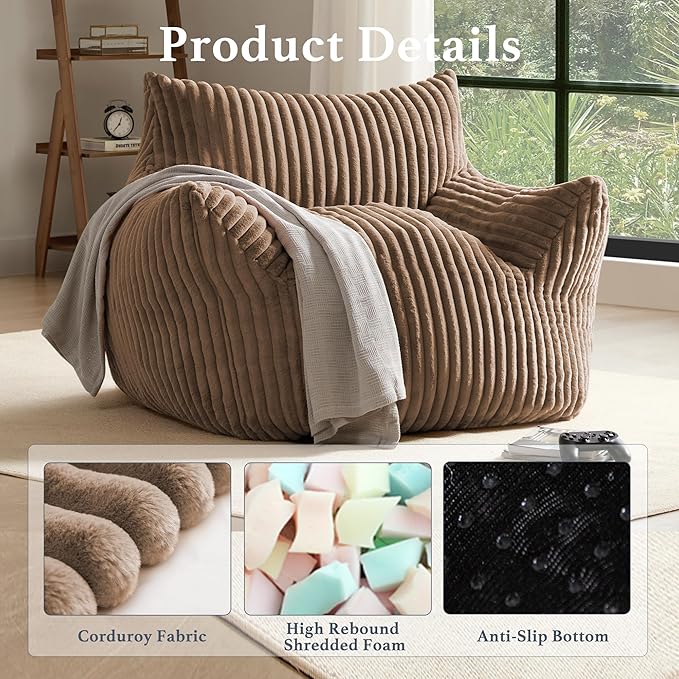 Giant Plush Bean Bag Chair for Adults