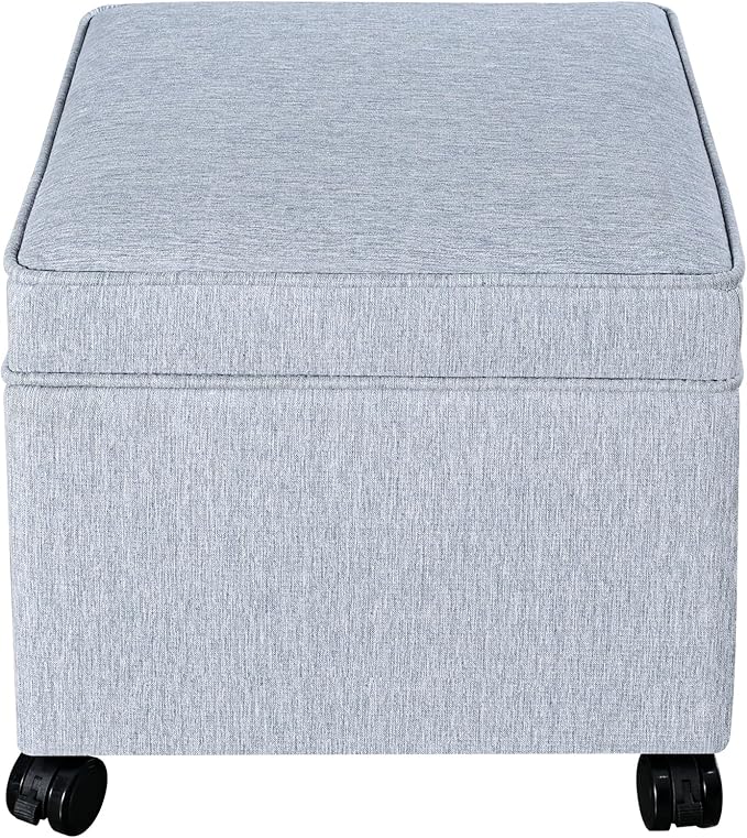 Adeco 17.5 inch Square Storage Ottoman