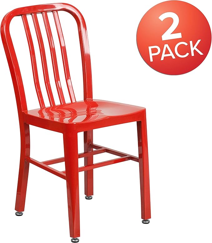 Flash Furniture Gael Indoor/Outdoor Modern Metal Dining Chairs,