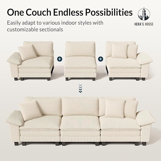 HERA'S HOUSE 158" Modular Sectional Sofa, Oversized L Shaped Couches