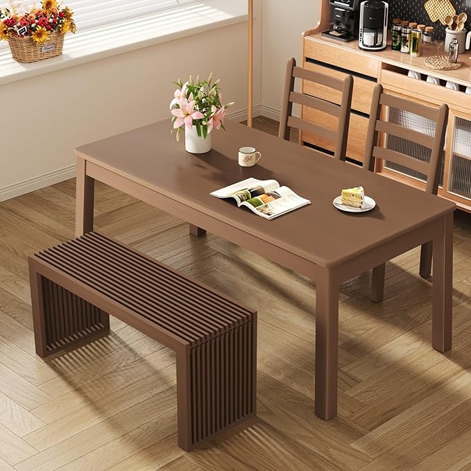 Bamboo Small Dining Bench, Farmhouse Bench