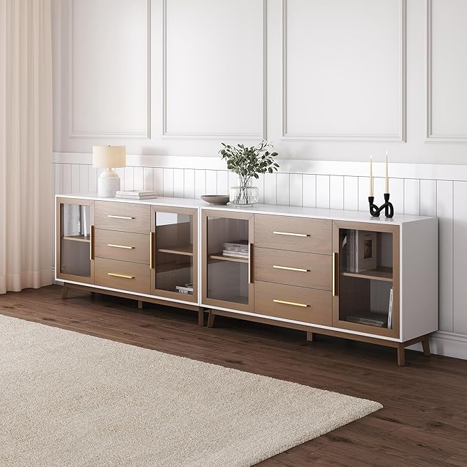 BELLEZE Set of 2 Sideboard Buffet, 60‘’ Console Table