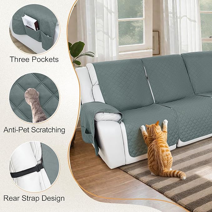 HDCAXKJ Reclining Sectional Couch Covers L Shape Recliner Sofa Middle Console
