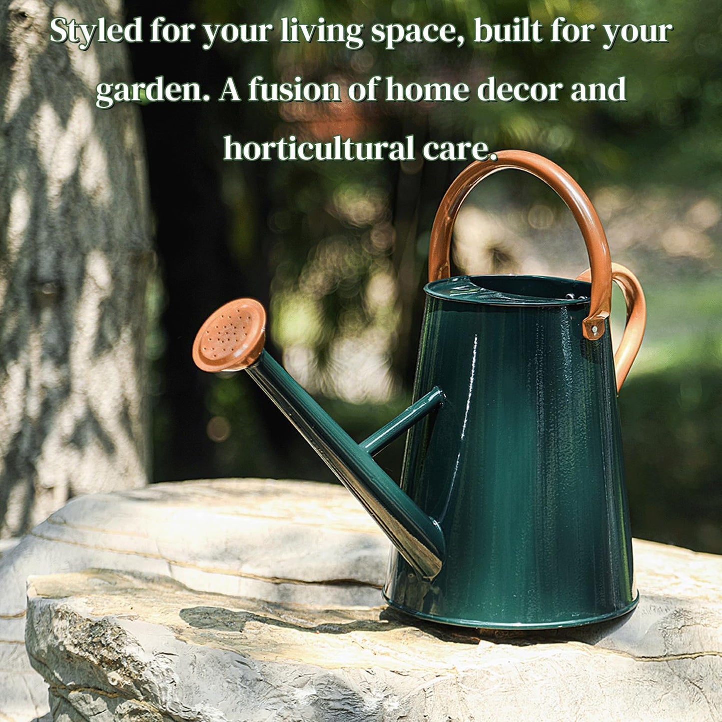 Metal Watering Can with Removable Spout, 1.5 Gallon Large Watering Cans for Plants, Galvanized Steel Gardening Water Can for Indoor & Outdoor Use, Watering Pot with Ergonomic Movable Handle (Green)