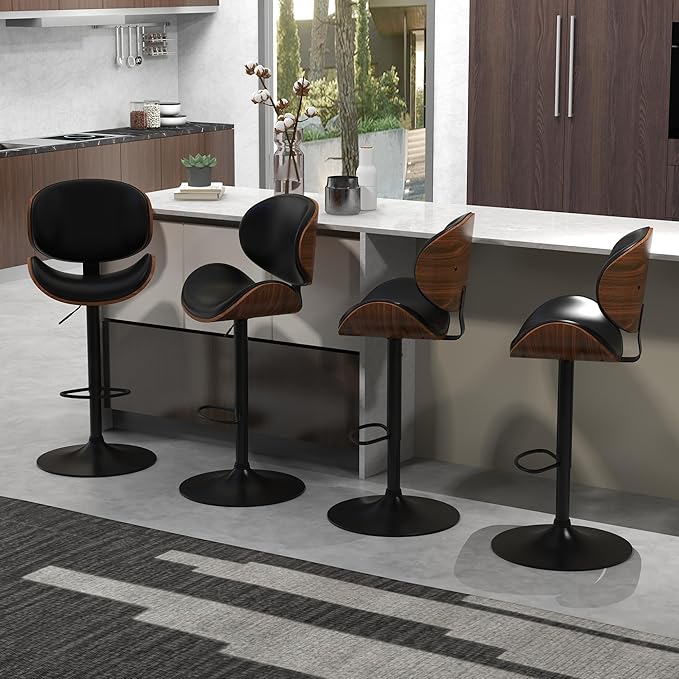 civama Bar Stools Set of 4 for Kitchen Counter, Adjustable Bar Height Chairs