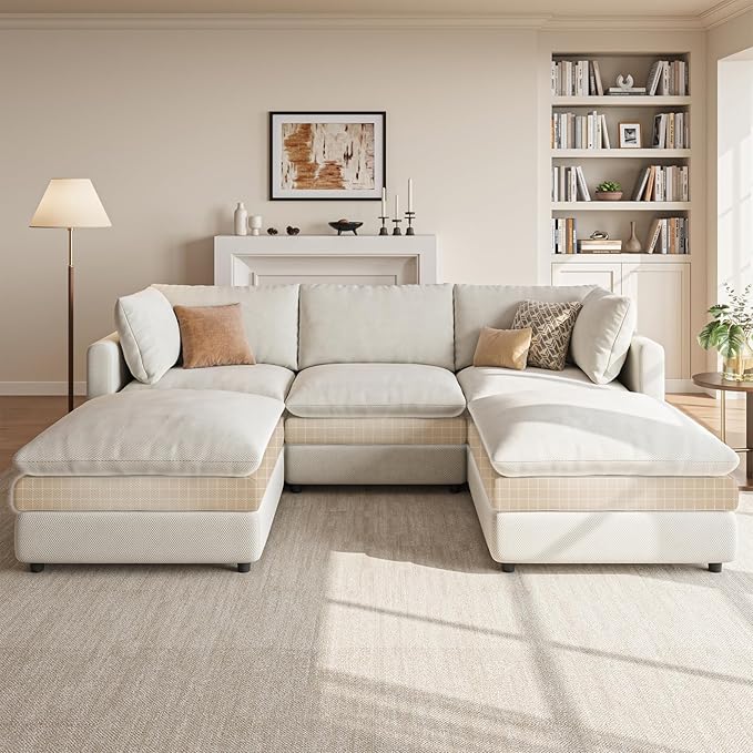 97" Cloud Couches for Living Room, 29.1" Deep Seat Modular Sectional Sofa