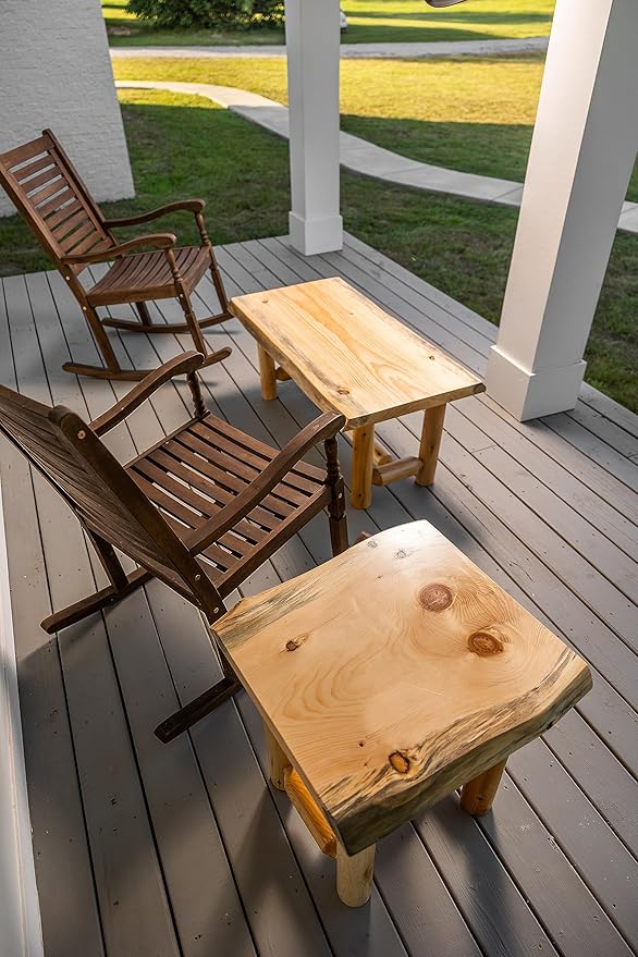 Log Pine and Cedar End Table