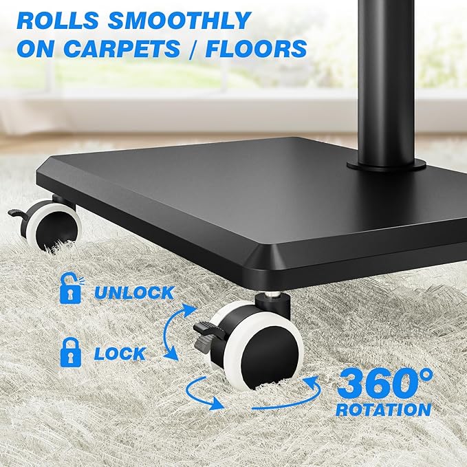 Rfiver Rolling TV Stand with Shelf
