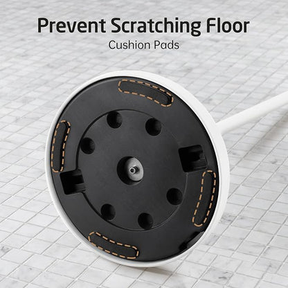 KES White Toilet Paper Holder Stand with Heavy Base, Freestanding Toilet Roll Holder for Bathroom Floor, Stainless Steel, BPH283S1-WH