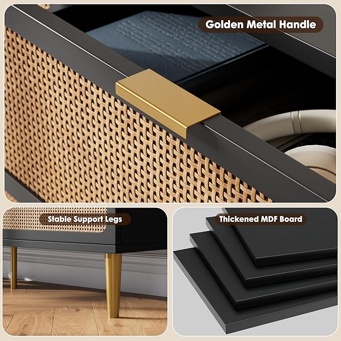 GarveeHome Rattan 8 Drawer Dressers