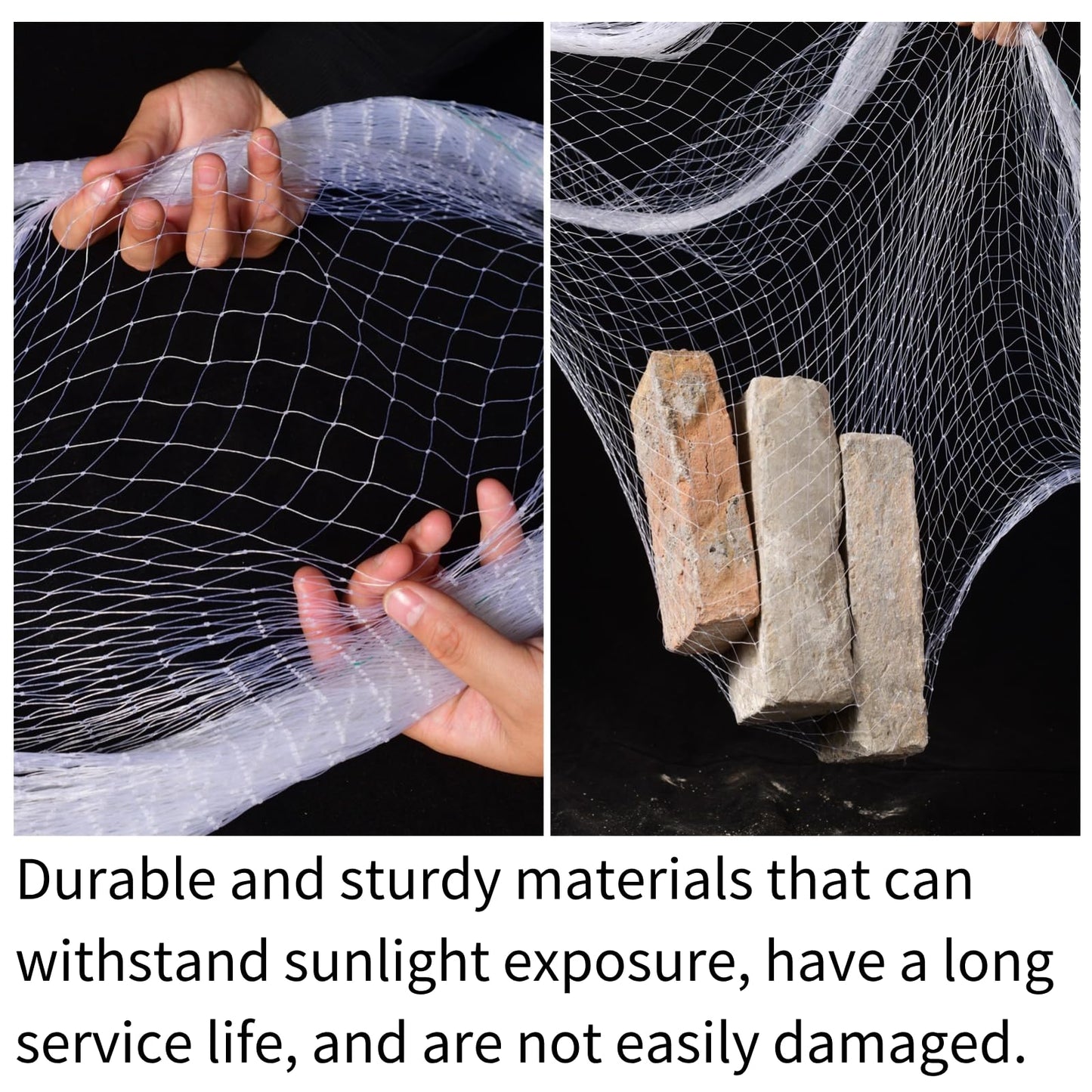 VBWSL Bird Netting, 9 x 50 Feet, 1-inch Square Mesh, Heavy Duty Nylon Garden Protection Against Birds (9X50FT-1'')