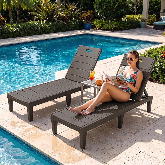 Greesum Outdoor Chaise Lounge Chairs Set of 4