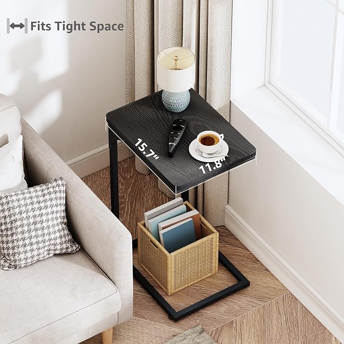 QEEIG C Table Side Table Set of 2 Living Room Sets C Shaped Couch Tray End