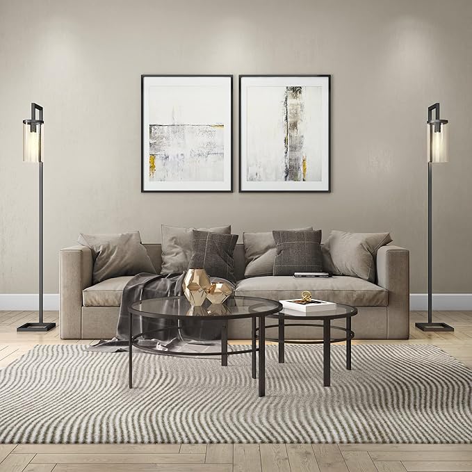 Henn&Hart Round Nested Coffee Table in Blackened Bronze, Coffee Table coffee