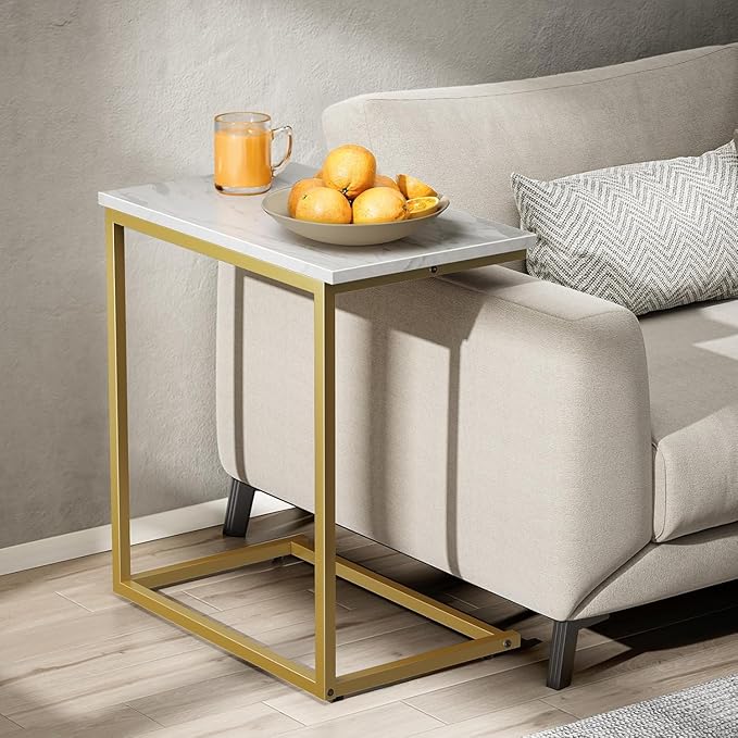 Pipishell C Shaped End Table 27 inches High, Side Table