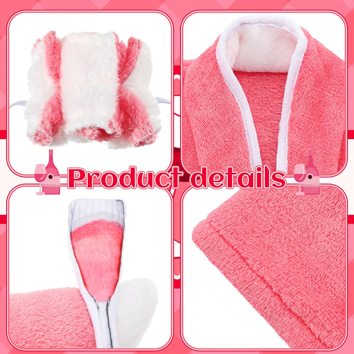 Seenelling Old Lady Porch Goose Outfits, for 23'' High Cement or Plastic Porch Goose Lawn Clothes for Garden Yard(Pink)
