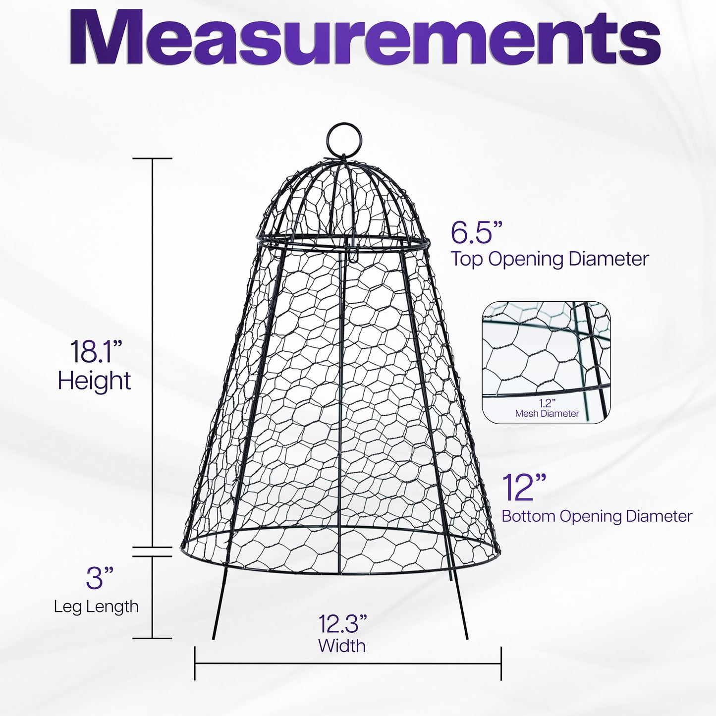 Life Finds Chicken Wire Garden Cloche Set, Protective Plant Cover for Flowers and Produce with Removable Top, Protection from Animals, Pack of 6, LF-GC6P