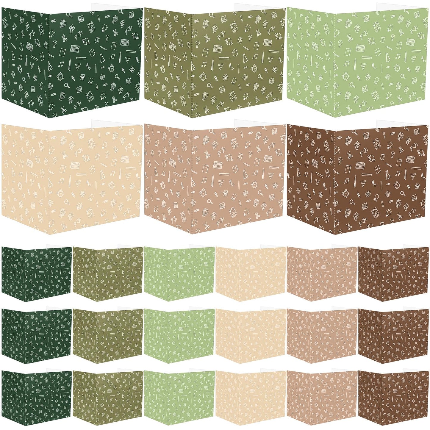 SATINIOR 24 Pcs Privacy Folders for Students, Desk Dividers for Classroom Testing, Trifold Cardboard Privacy Boards, Study Carrels Panel School Teacher Supplies(Stationery Style,Matcha Color)