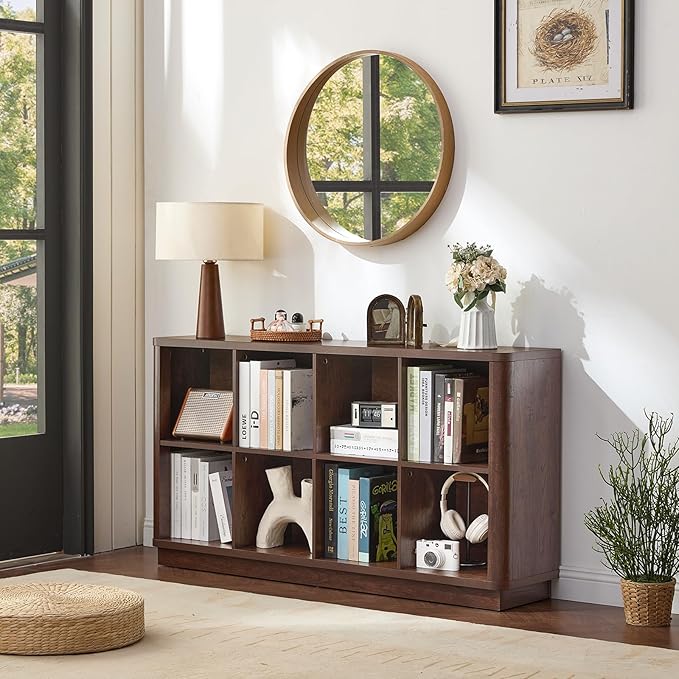 Joaxswe 8 Cube Bookcase, Floor Standing 2-Tier Cubby TV Stand Bookshelf