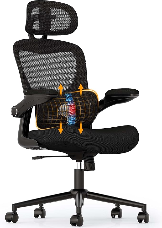 SUNNOW Ergonomic Office Chair, Comfy Mesh Desk Chair, High Back Computer Gaming