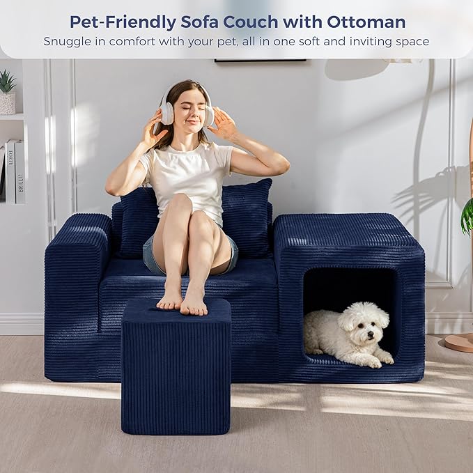 MAXYOYO Folding Sofa Couch, Convertible Floor Sofa