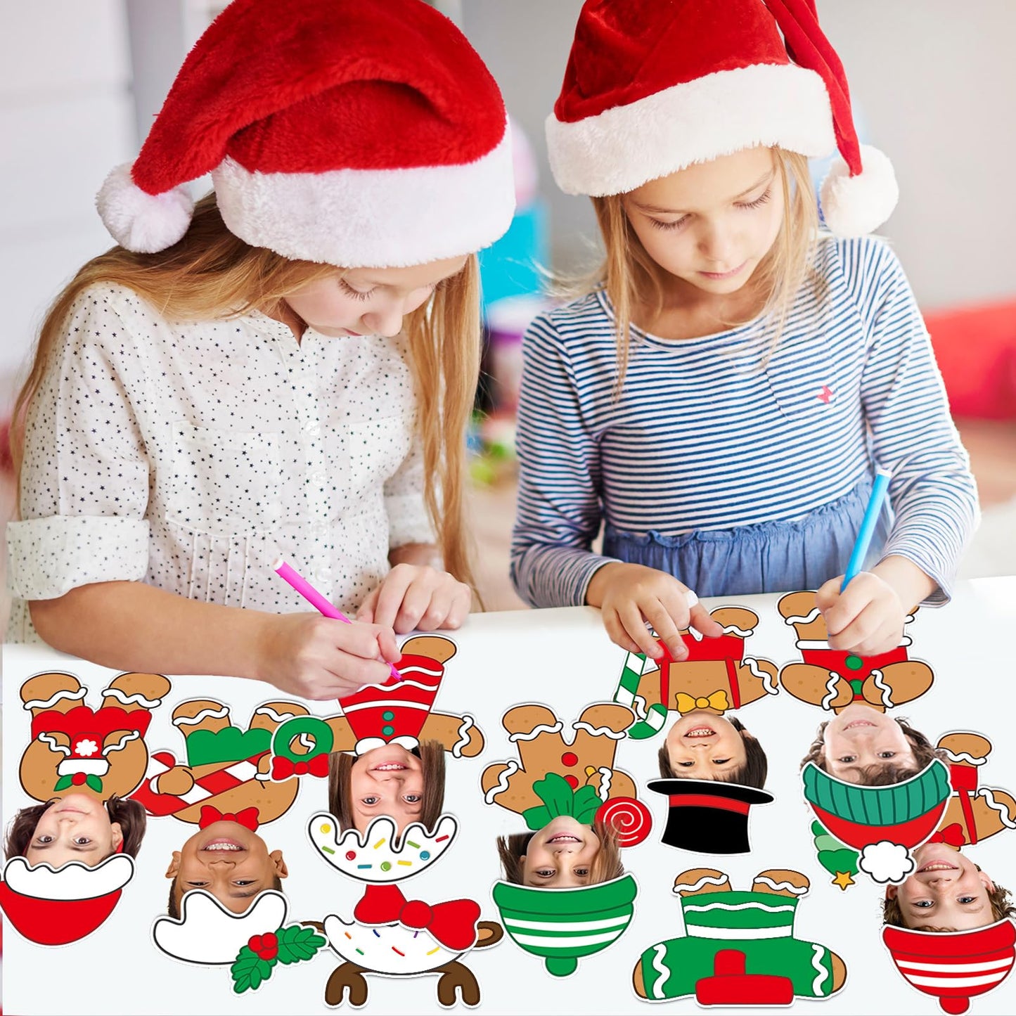 60pcs Christmas Theme Cutouts Gingerbread Man Bulletin Board Decoration Xmas Gingerbread Man Paper Cut-Outs Classroom Decor for Xmas Classroom DIY Craft Photo Wall Door Christmas Winter Party Supplies