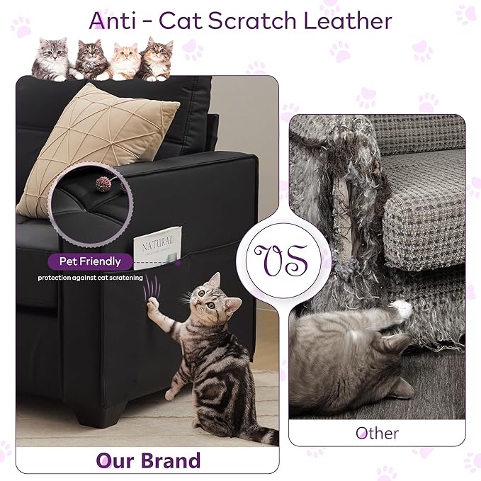 TYBOATLE 65" Faux Leather Loveseat