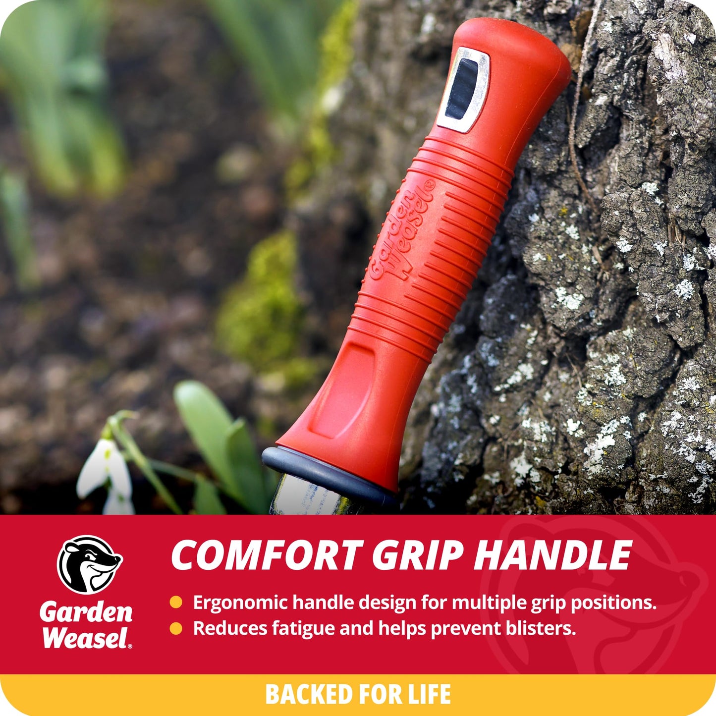 Garden Weasel 3-Piece Hand Tool Combo Set | Trowel, Transplanter and Cultivator | Heavy Duty Lawn and Garden Set, Digging, Planting, and Weeding | 91370-Q
