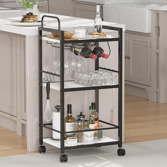 Bar Cart for The Home, 3 Tier Kitchen Carts