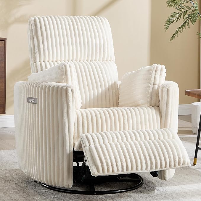 Power Recliner, Nursery Swivel Glider Rocking Chair