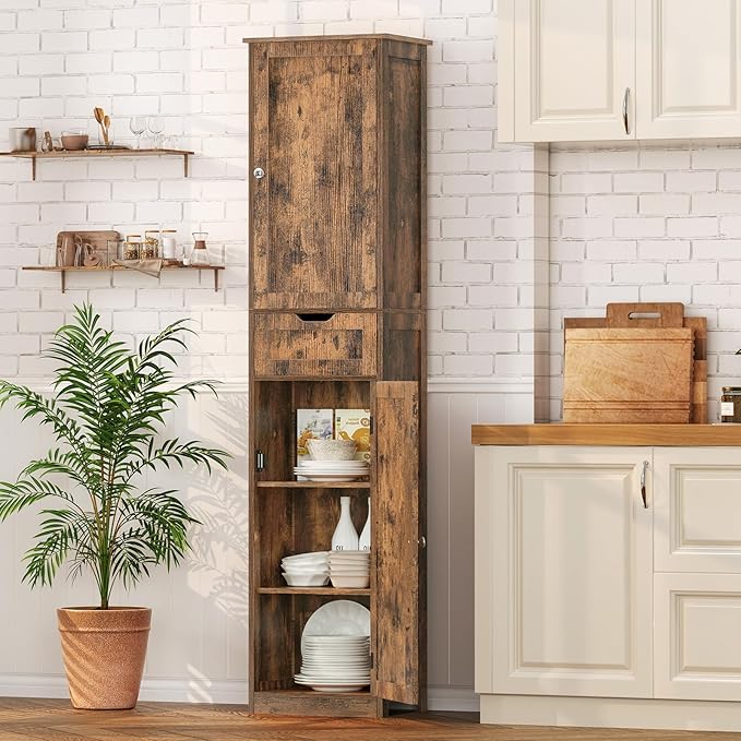 Iwell 67" Tall Storage Cabinet, Bathroom Cabinet