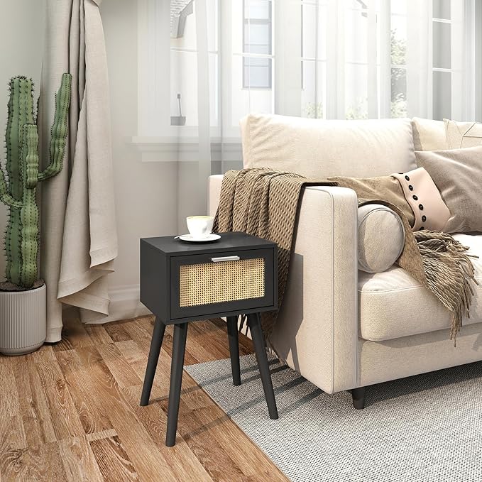 LAATOOREE Nightstand Set of 2, Small End Table