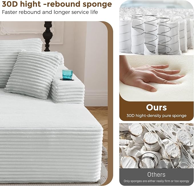 133" Oversized Cloud Boneless Sofa Couch