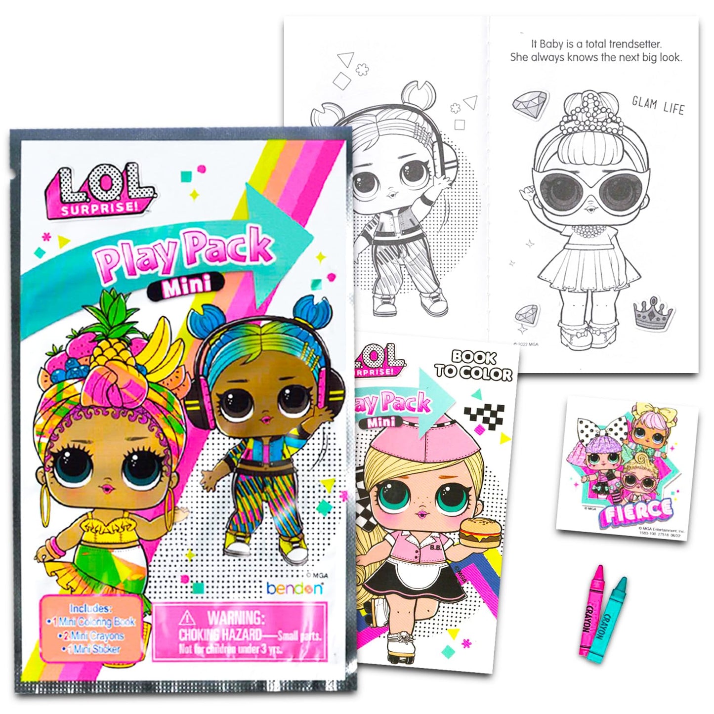 LOL Surprise Mini Party Favors Set for Kids - Bundle with 24 Mini Grab n Go Play Packs with Coloring Pages, Stickers and More | LOL Surprise Birthday Party Supplies