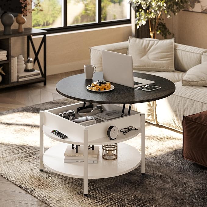 FABATO Round Lift Top Coffee Table