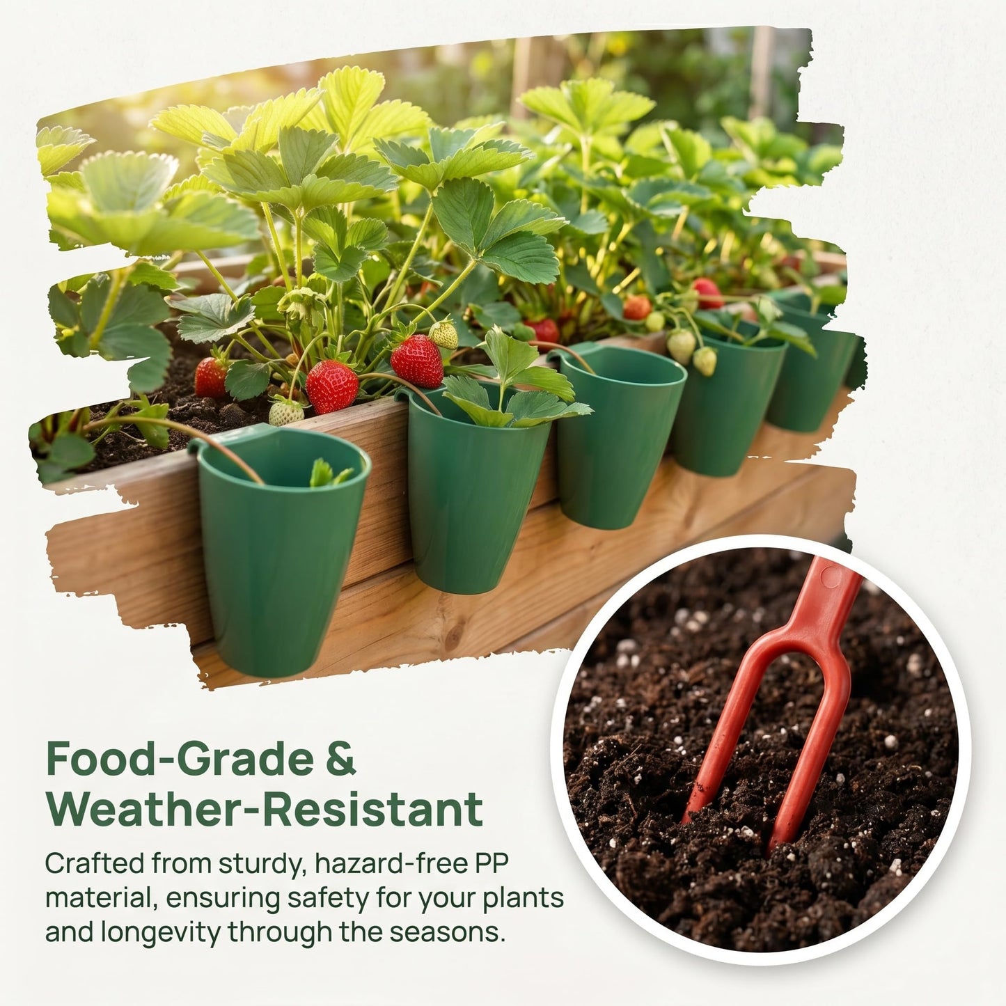 Strawberry Propagation Cups with 20/50 Runner Forks Breathable Nursery Pots for Root Rot, Food Grade Greenhouse Seedling Cups for Garden Greenhouse Balcony (S(20pcs Set))