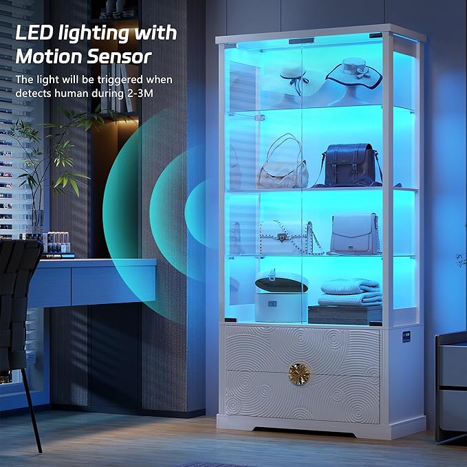 TAGELIER RGB Glass Display Cabinet
