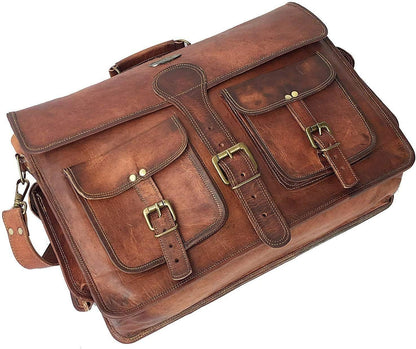 cuero DHK 14 Inch Vintage Handmade Leather Messenger Bag for Laptop Briefcase Best Computer Satchel Distressed Bag
