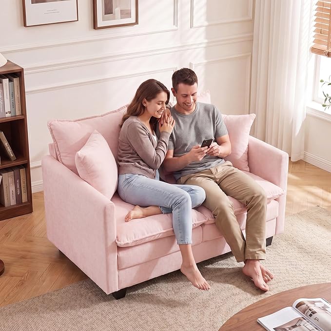 Loveseat Sofa Cloud Sofa Couch 50'', Modern Loveseats 2 Seat Couch 27" Deep Seat