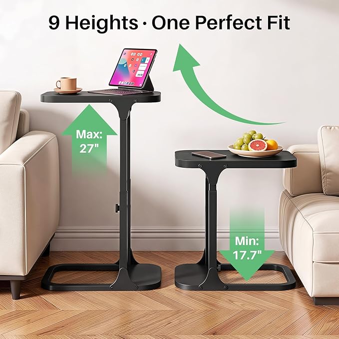 Kitstorack Height Adjustable End Table, Small Side Table