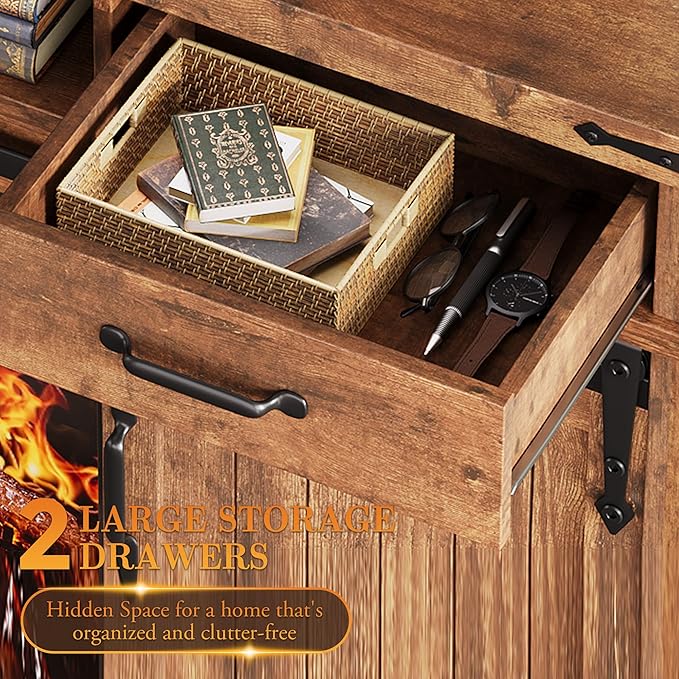 Jocoevol Fireplace TV Stand for TVs up to 65", Electric Fireplace
