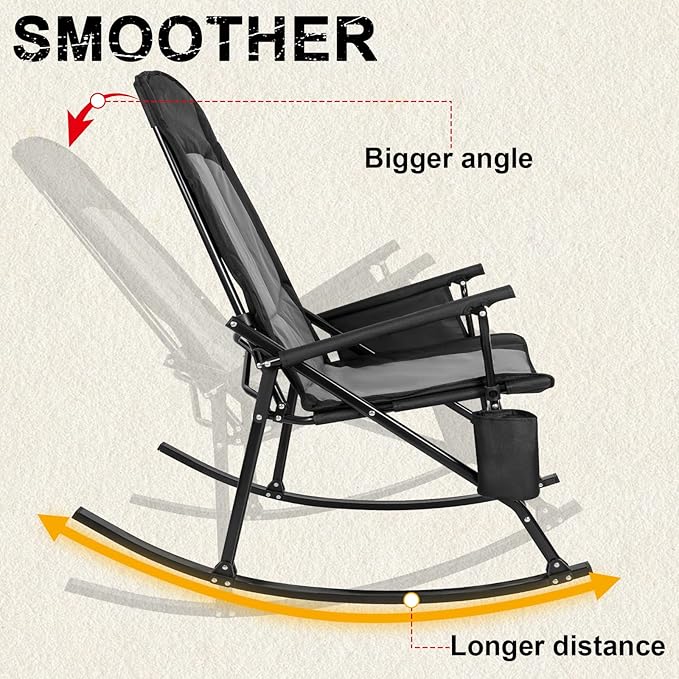 Romswi 2 Pack High Back Portable Rocking Chair