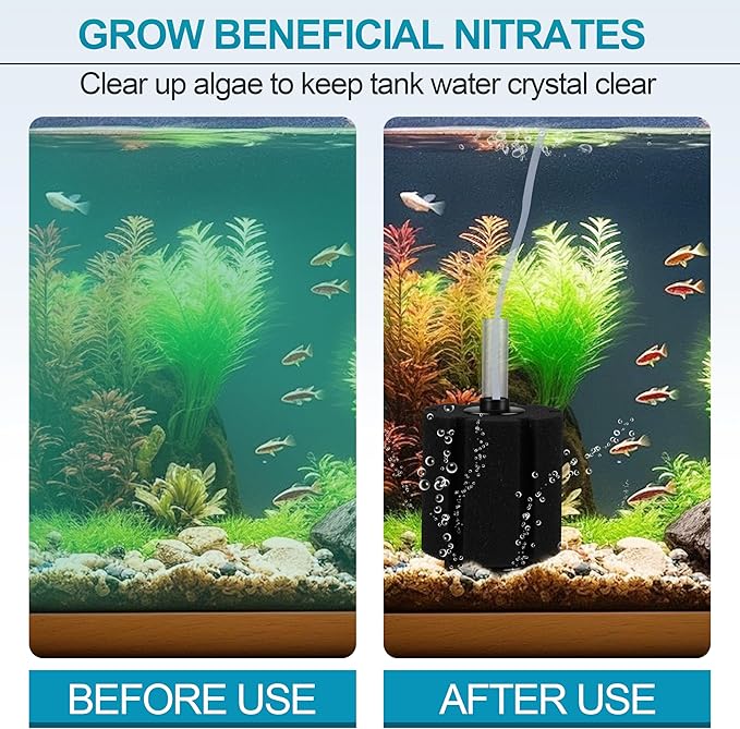 Sponge Filter for Betta Fry Aquarium Fish,for Clear and Quiet Aquariums Tank Up to 60 Gallon Each 3pc