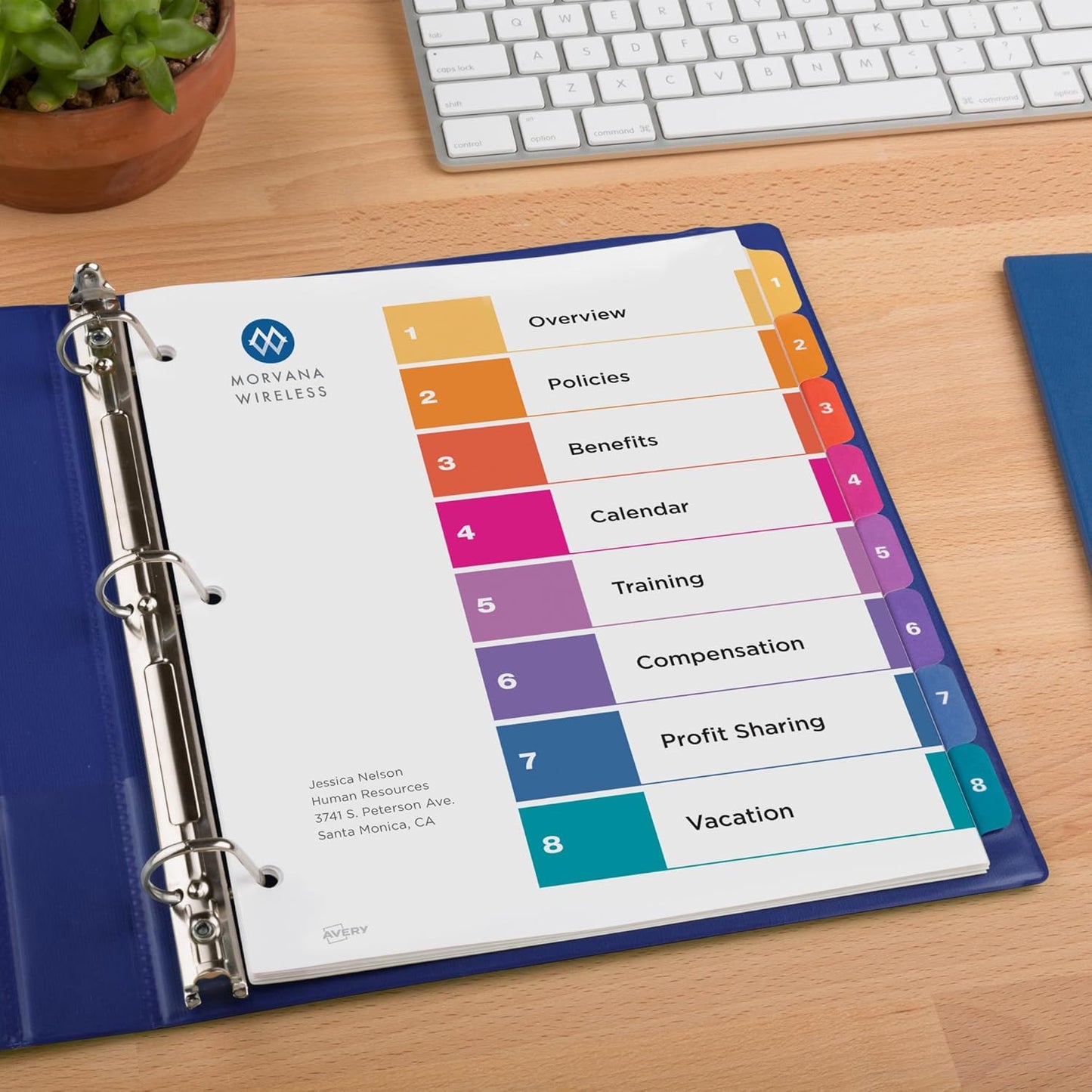 Avery Dividers for 3 Ring Binders, 8 Tabs per Set, Customizable Table of Contents, Multicolor Tabs, Great for Organizing Reports, Projects, and More (11133)