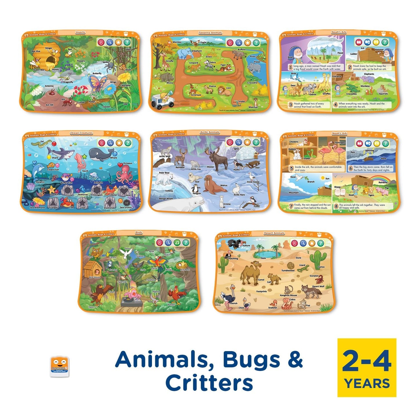 VTech Touch and Learn Activity Desk Deluxe 4-in-1 Pre-Kindergarten Expansion Pack Bundle for Age 2-4
