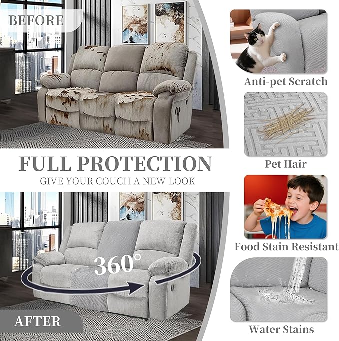 100% Waterproof Sectional Recliner Couch Covers