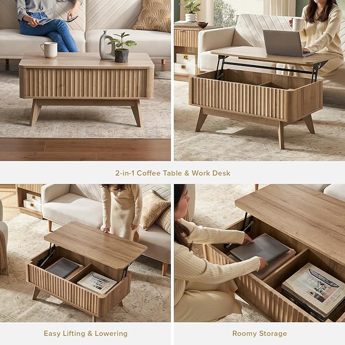 mopio Brooklyn Coffee Table, Lift Top Coffee Tables